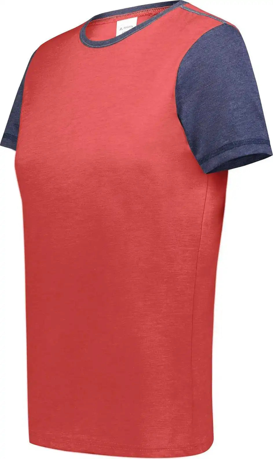 Augusta 6878 Ladies Gameday Vintage Ringer Tee - Scarlet Heather Navy