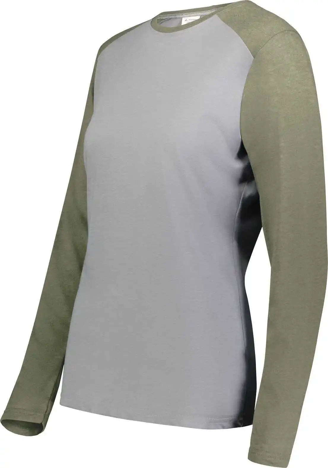 Augusta 6883 Ladies Gameday Vintage Long Sleeve Tee - Gray Heather Olive