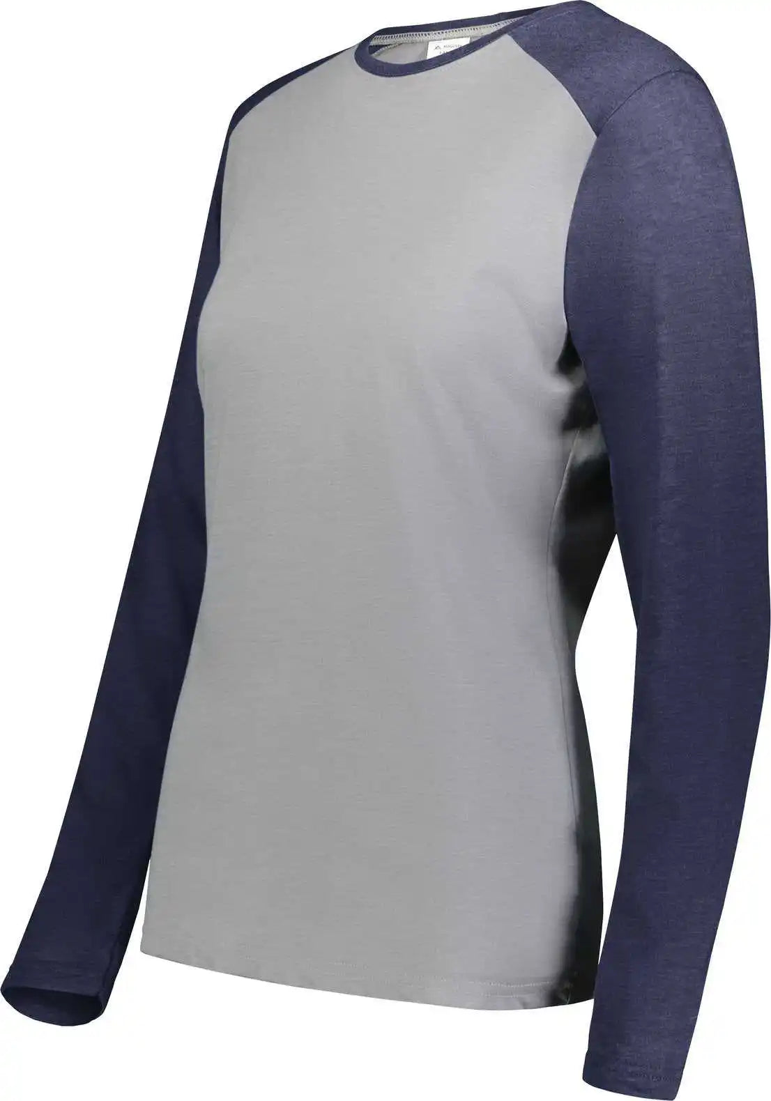 Augusta 6883 Ladies Gameday Vintage Long Sleeve Tee - Gray Heather Navy