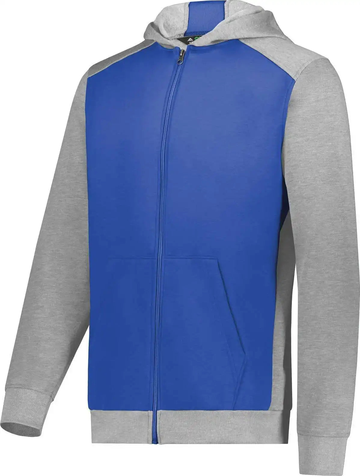 Augusta 6900 Youth Three-season Fleece Full Zip Hoodie - Royal Gray Heather