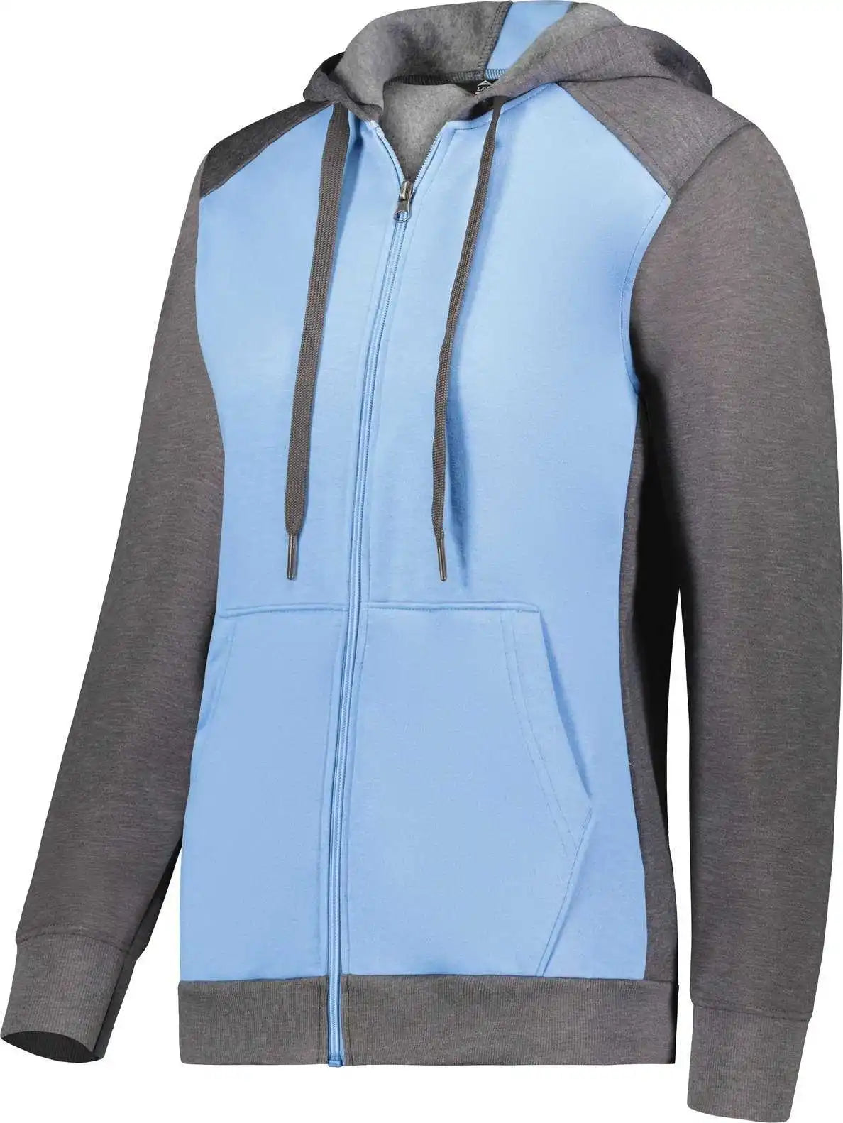 Augusta 6901 Ladies Three-season Fleece Full Zip Hoodie - Columbia Blue Carbon Heather