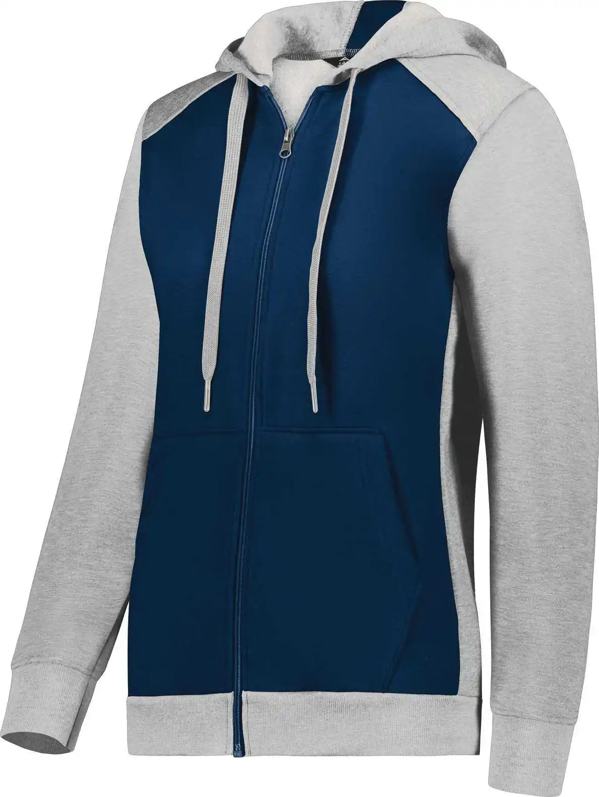 Augusta 6901 Ladies Three-season Fleece Full Zip Hoodie - Navy Gray Heather