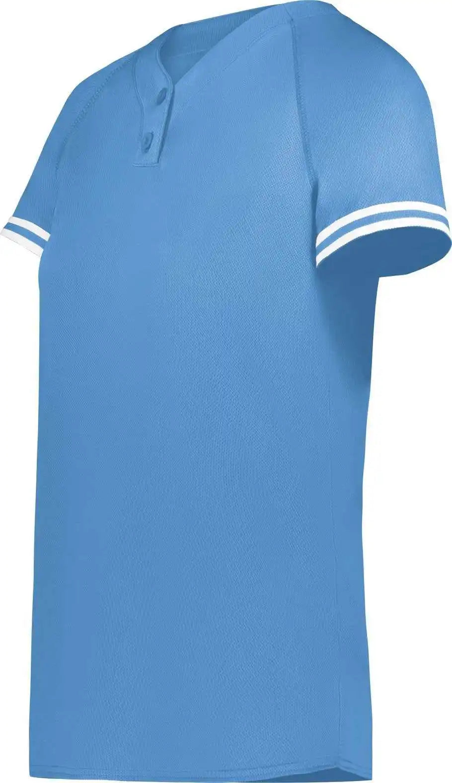 Augusta 6918 Girls Cutter+ Henley Jersey - Columbia Blue White