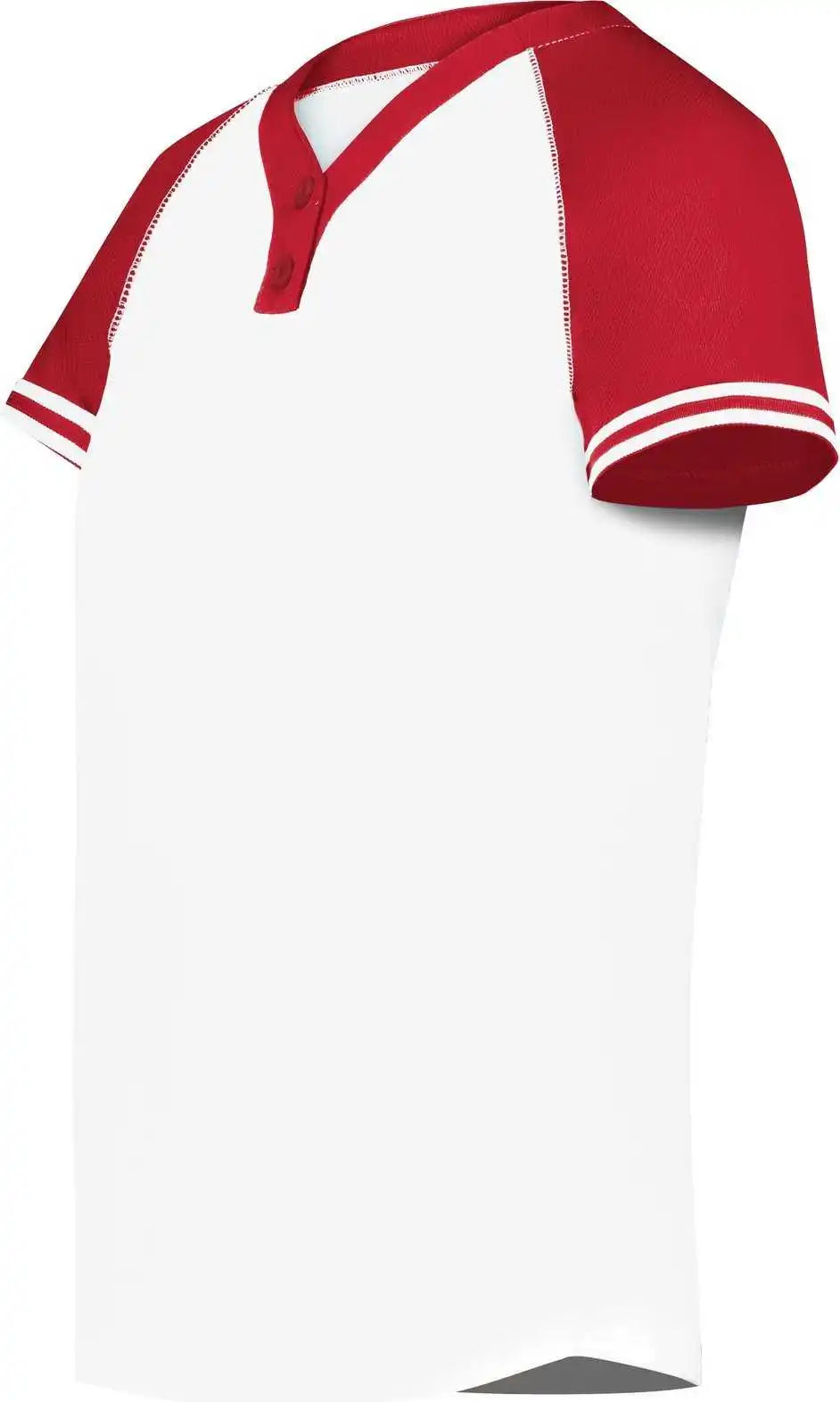 Augusta 6918 Girls Cutter+ Henley Jersey - White Scarlet