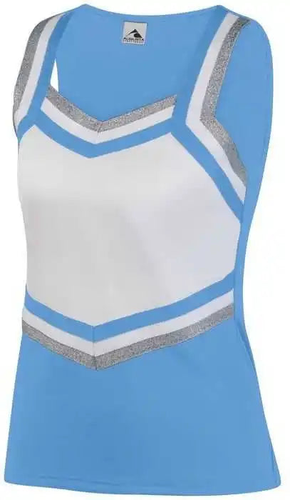 Augusta 9141 Girl’s Pike Shell - Columbia Blue White Metallic Silver - Girls Xs