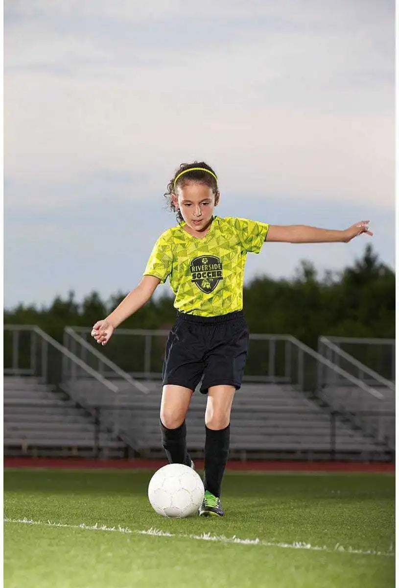 Augusta 961 Girls Wicking Mesh Short - Navy