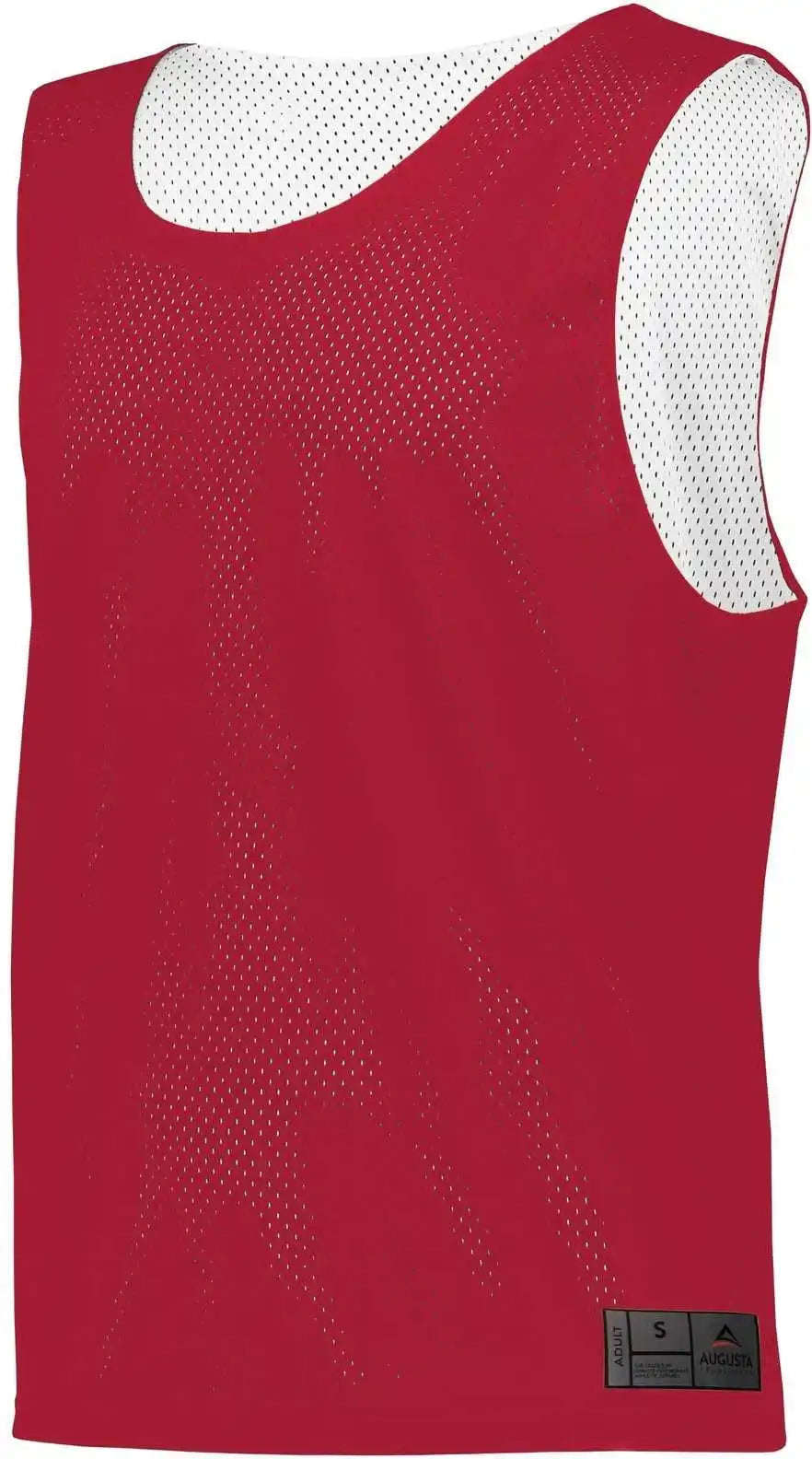 Augusta 9718 Youth Mesh Reversible Pinnie - Scarlet White