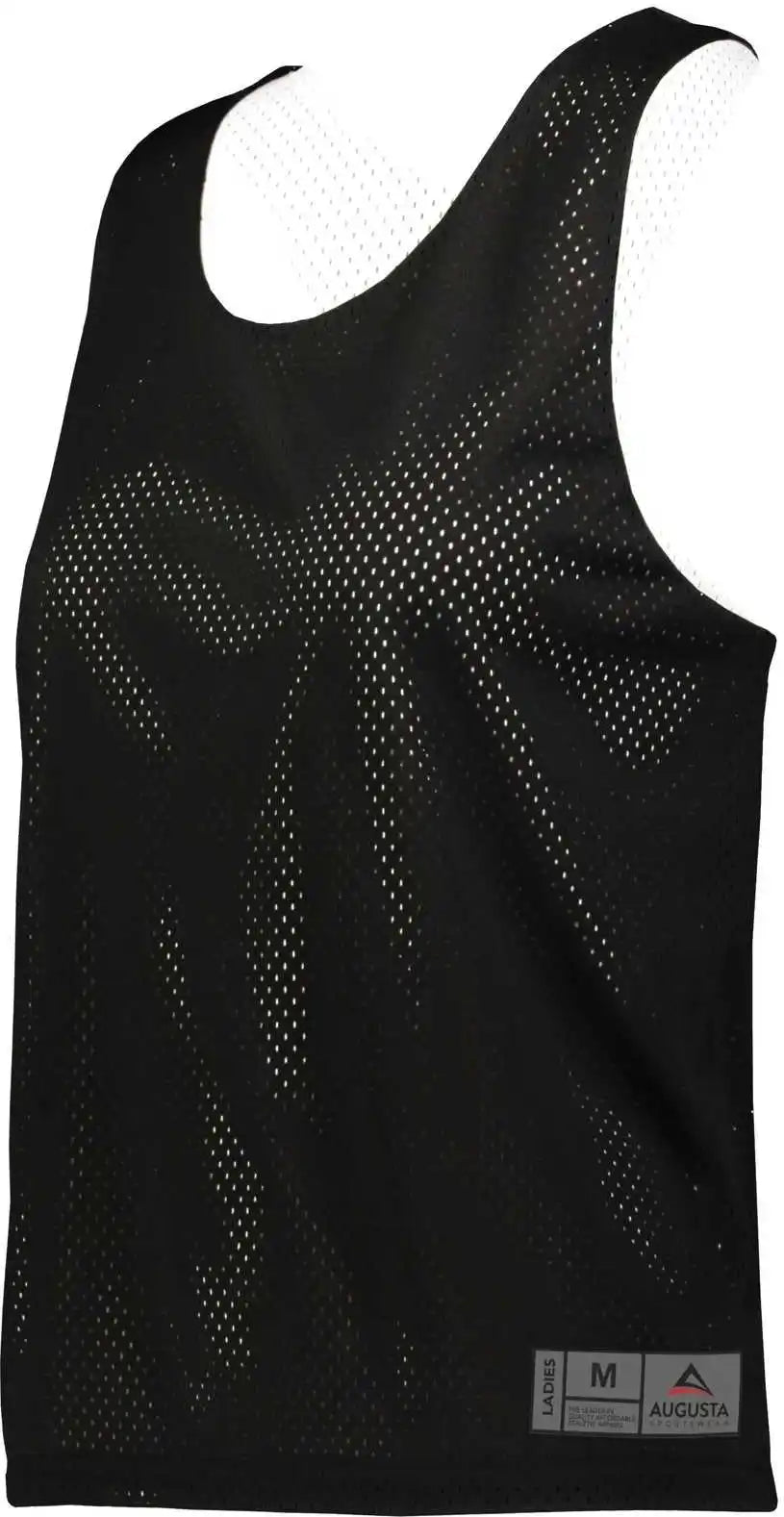 Augusta 9719 Ladies Mesh Reversible Pinnie - Black White