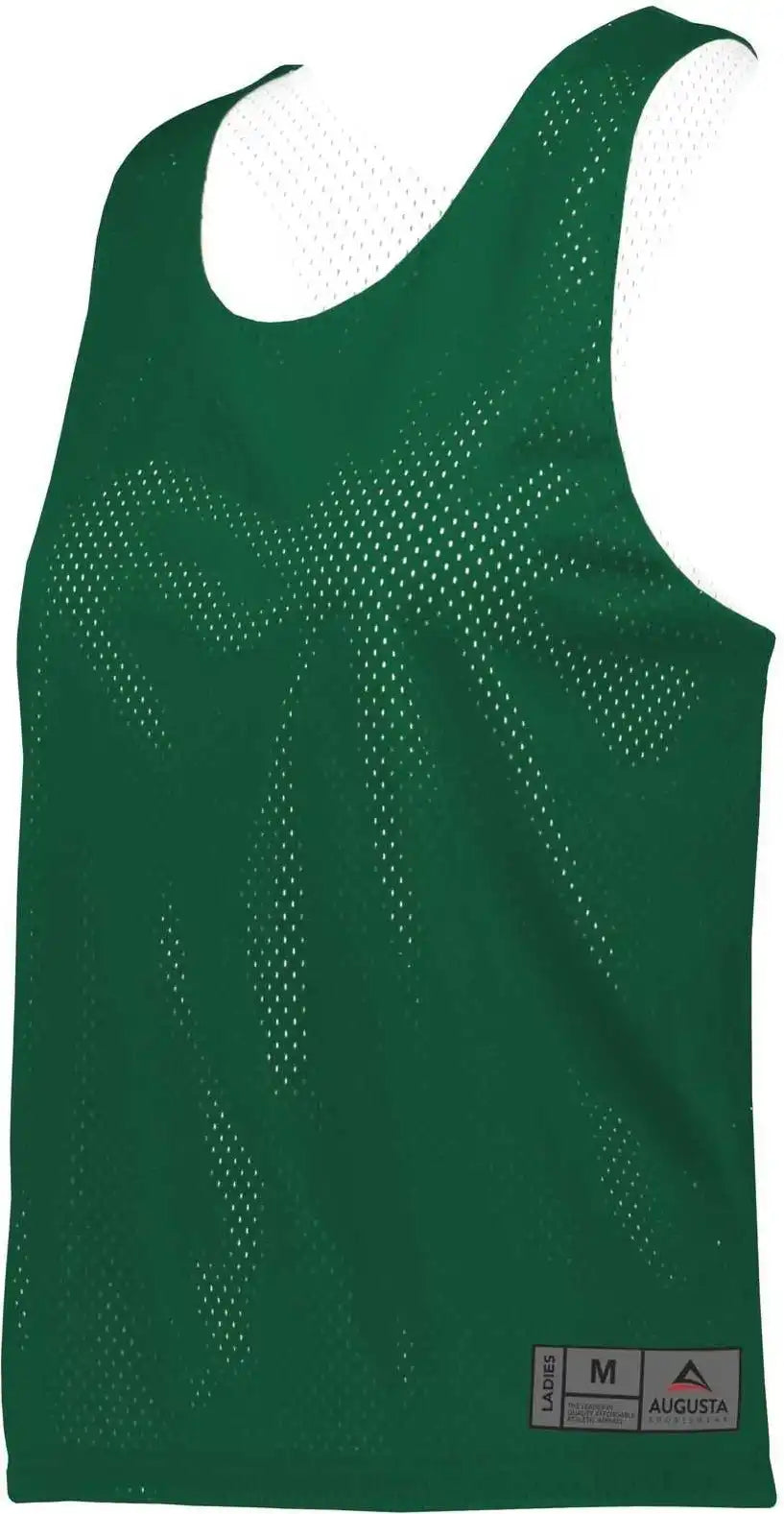 Augusta 9719 Ladies Mesh Reversible Pinnie - Dark Green White