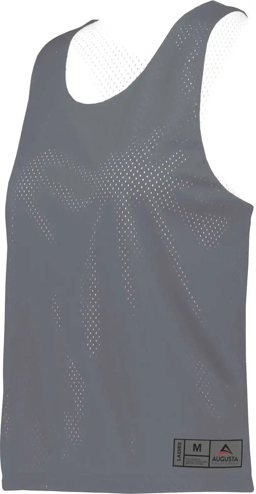 Augusta 9719 Ladies Mesh Reversible Pinnie - Graphite White