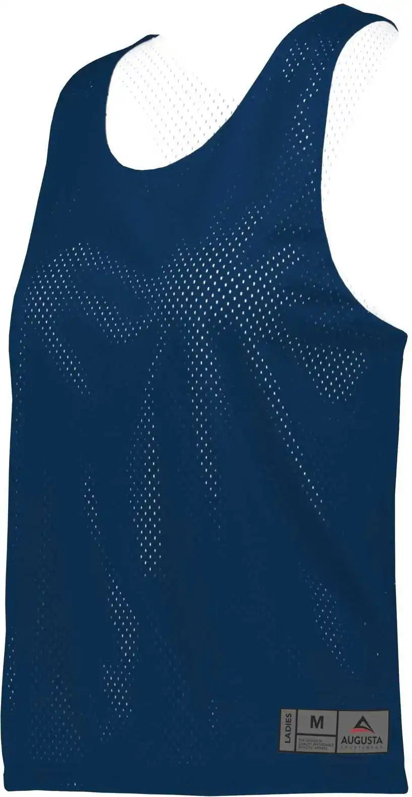 Augusta 9719 Ladies Mesh Reversible Pinnie - Navy White