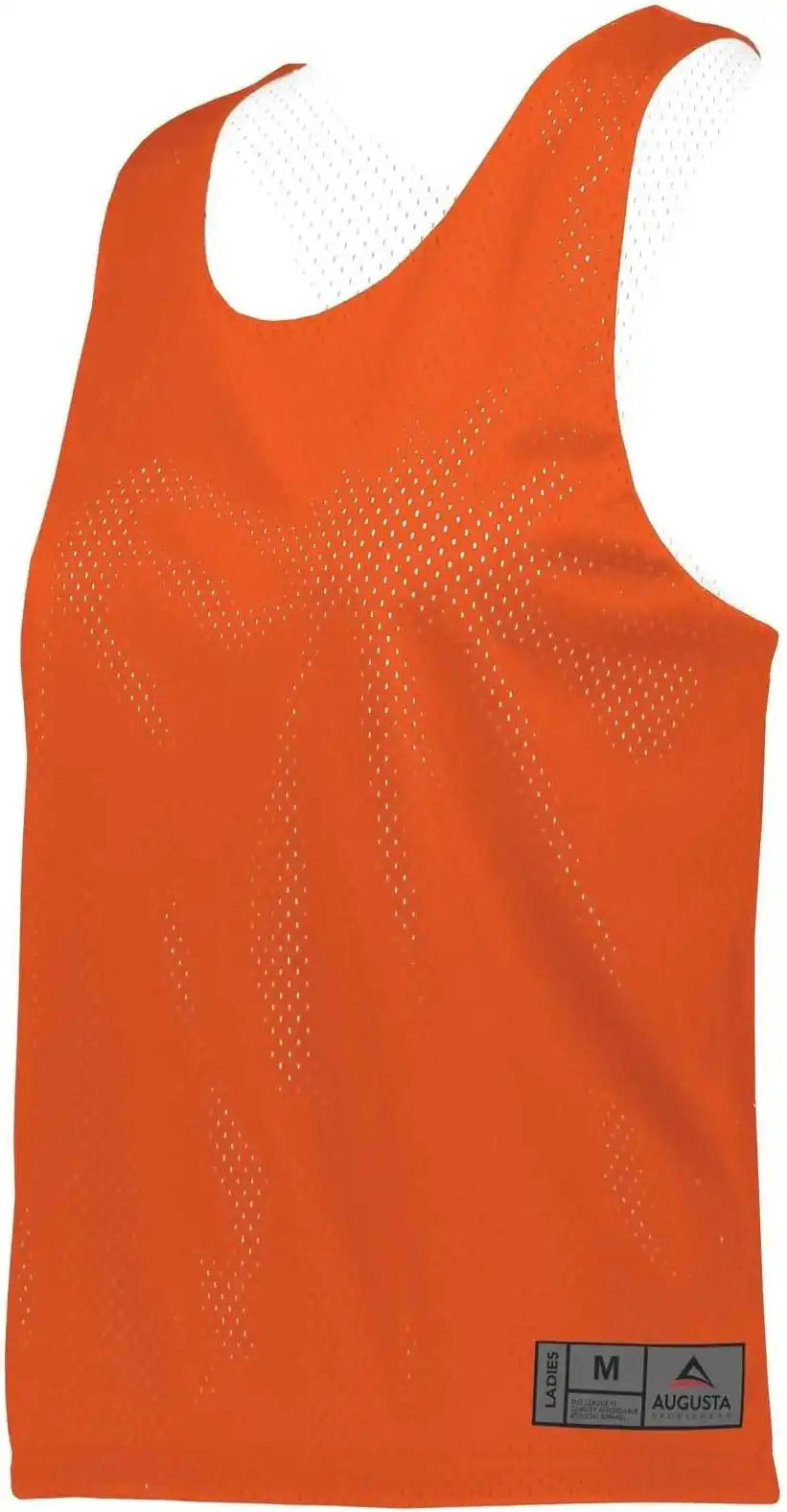 Augusta 9719 Ladies Mesh Reversible Pinnie - Orange White