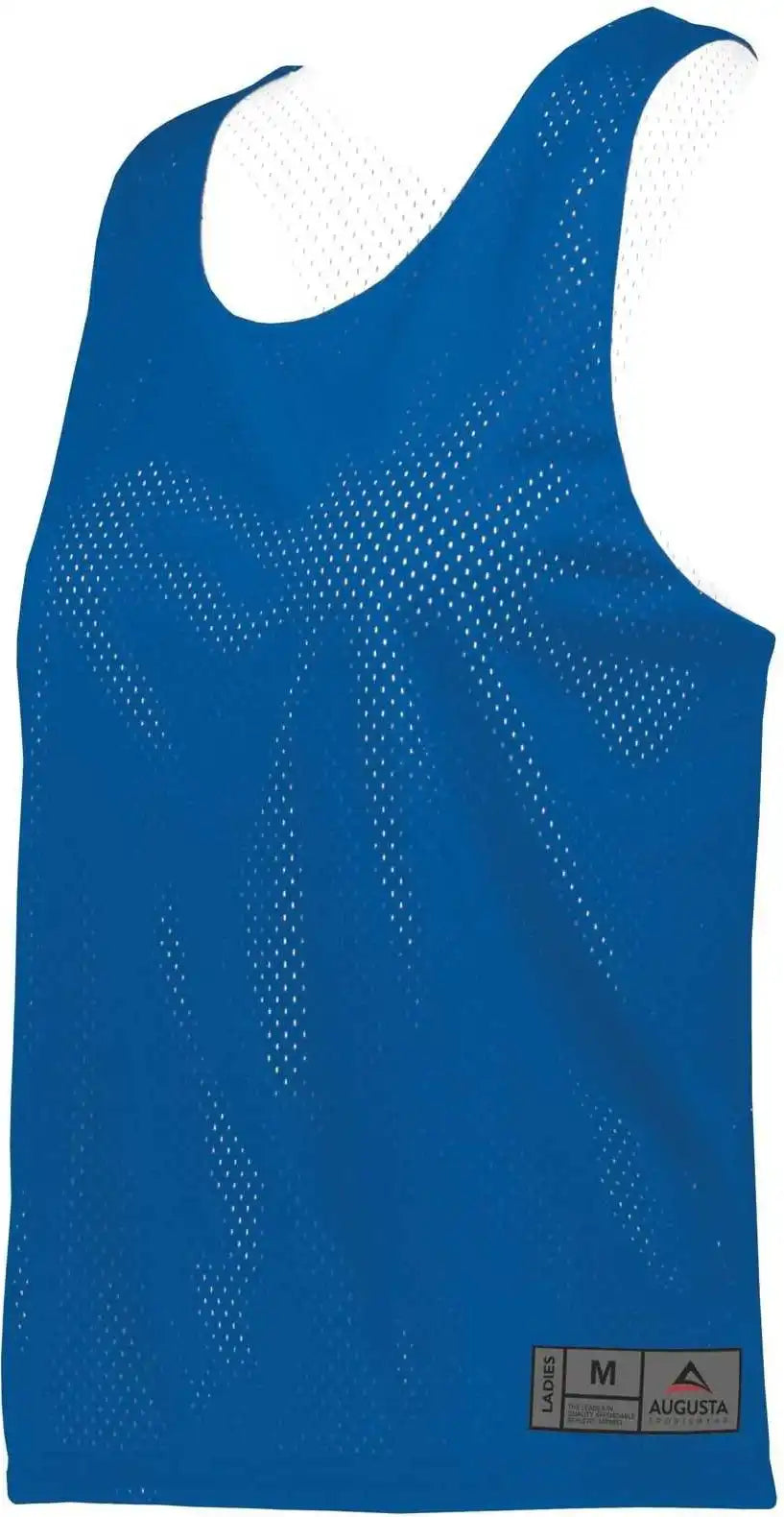 Augusta 9719 Ladies Mesh Reversible Pinnie - Royal White