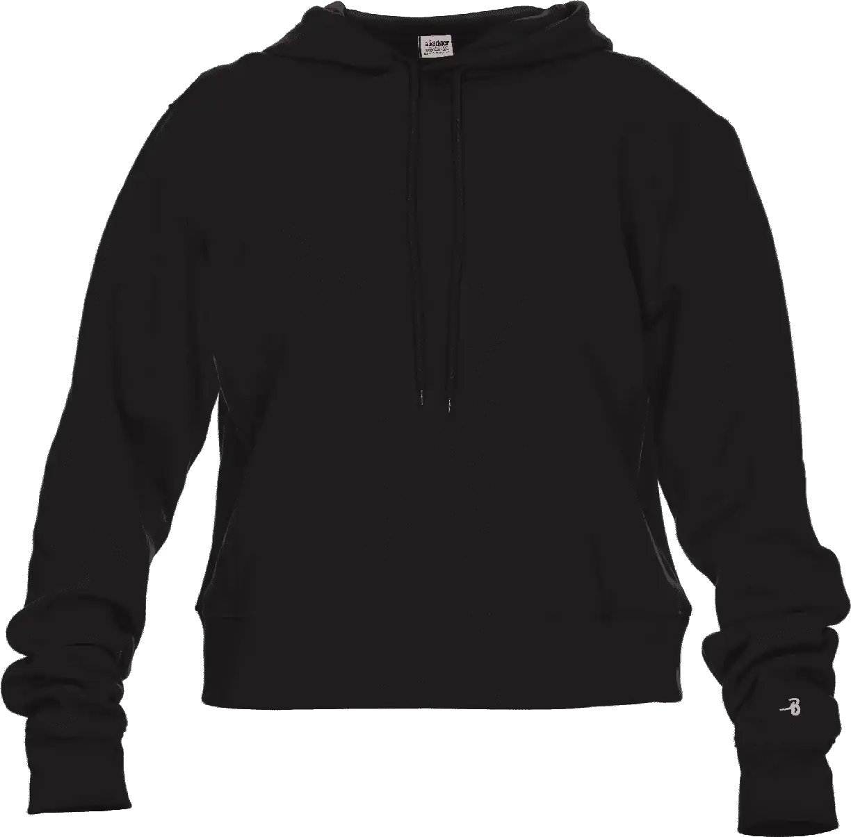 Badger Sport 1261 Athletic Fleece Women’s Crop Hoodie - Black