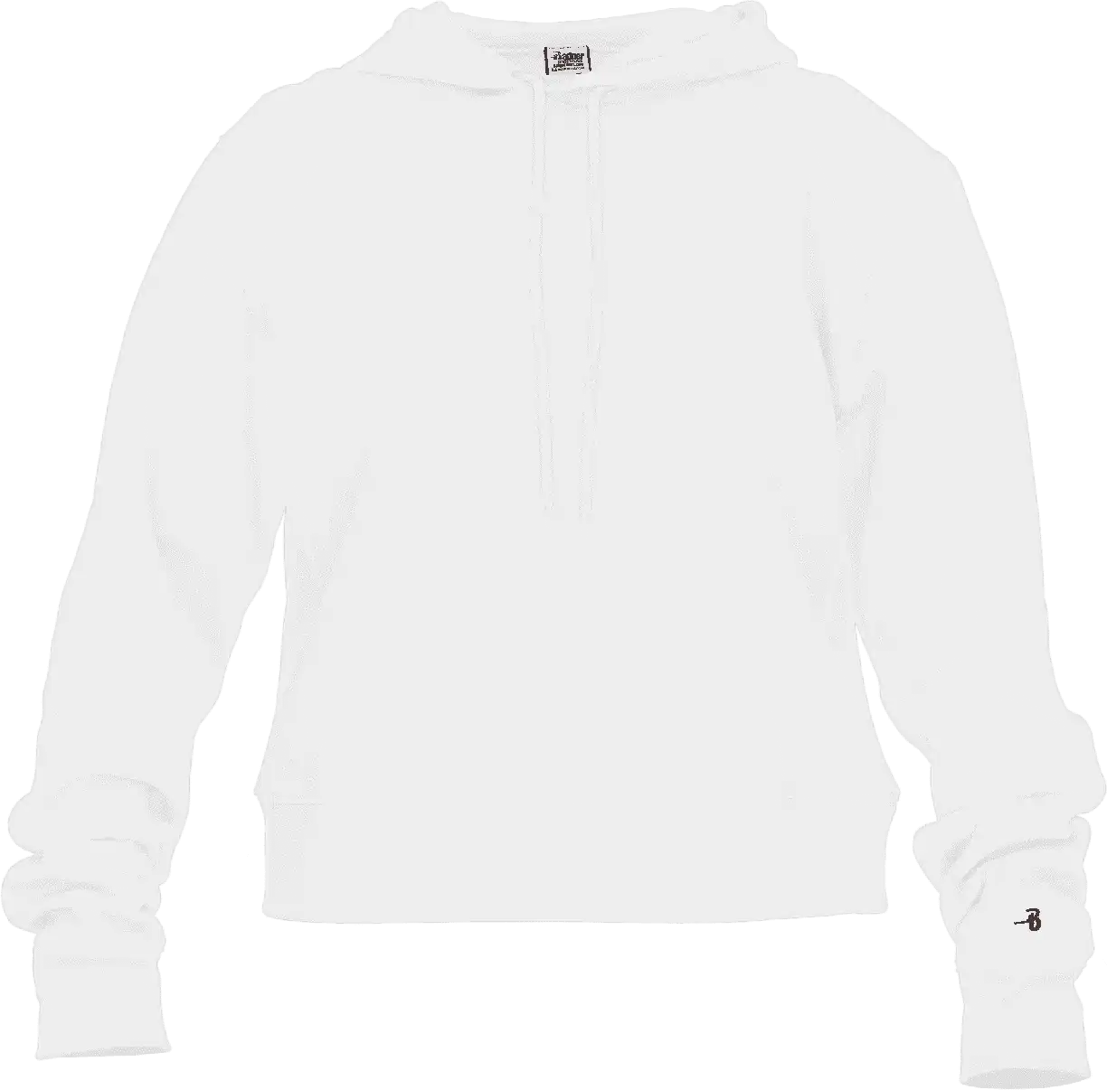Badger Sport 1261 Athletic Fleece Women’s Crop Hoodie - White