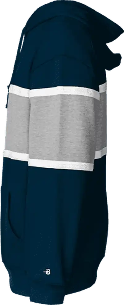 Badger Sport 1282 United Hoodie - Navy Oxford White