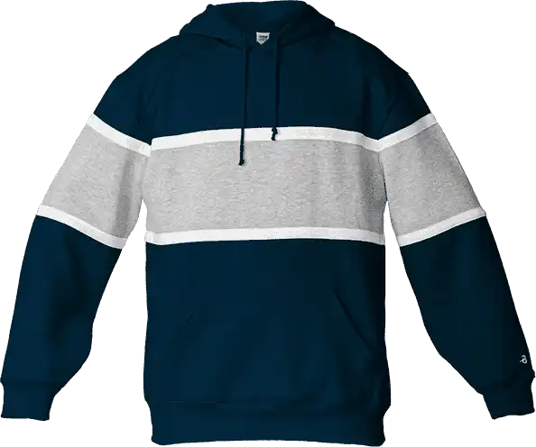 Badger Sport 1282 United Hoodie - Navy Oxford White
