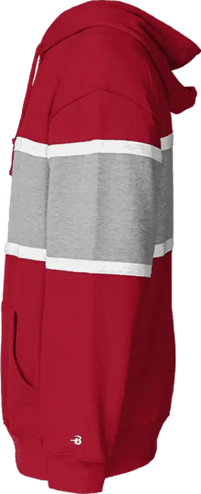 Badger Sport 1282 United Hoodie - Red Oxford White