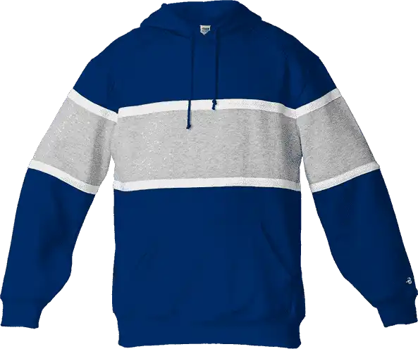 Badger Sport 1282 United Hoodie - Royal Oxford White
