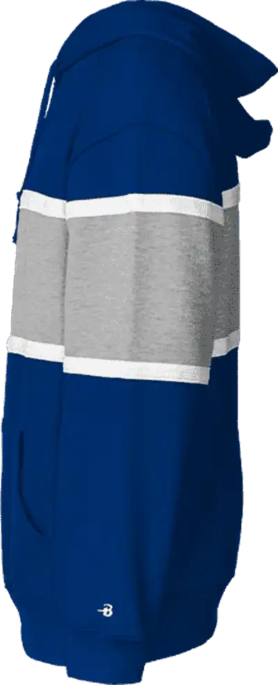 Badger Sport 1282 United Hoodie - Royal Oxford White