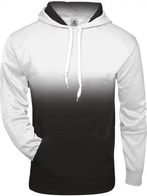 Badger Sport 1403 Ombre Hoodie - White Black
