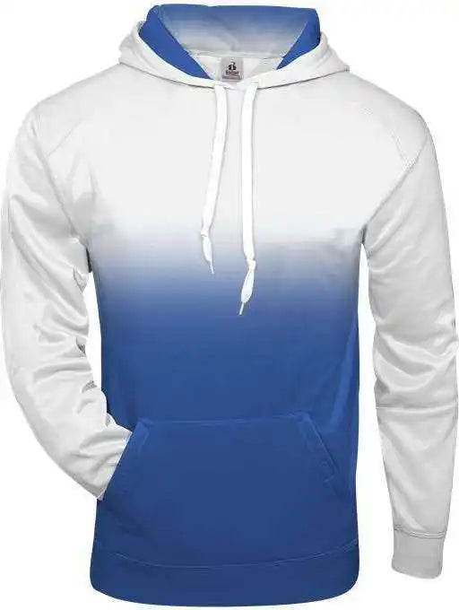 Badger Sport 1403 Ombre Hoodie - White Royal