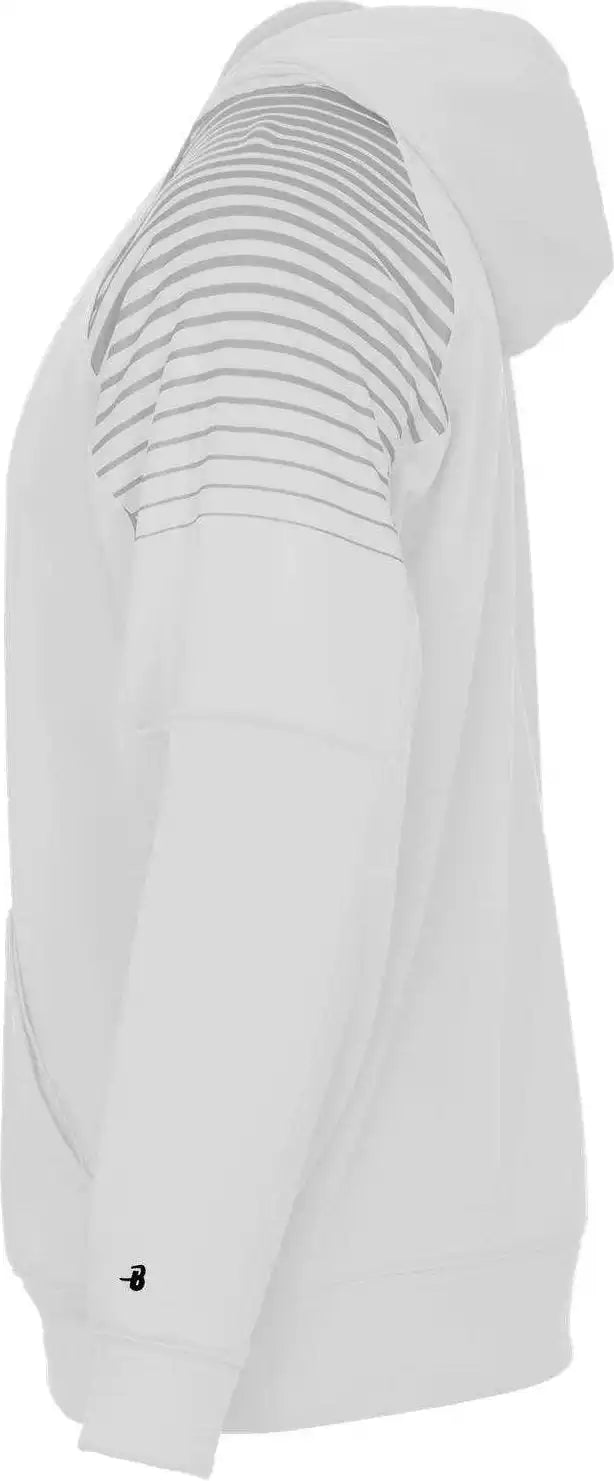 Badger Sport 1405 Lineup Fleece Hoodie - White Silver
