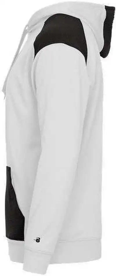 Badger Sport 1440 Breakout Performance Fleece Hoodie - White Black