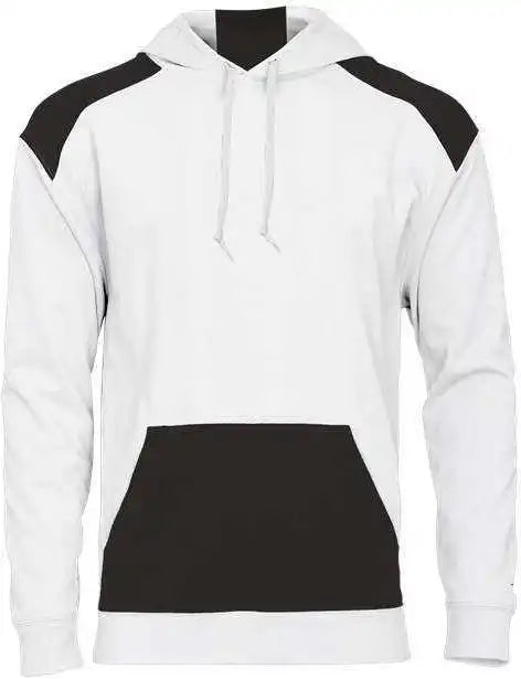 Badger Sport 1440 Breakout Performance Fleece Hoodie - White Black