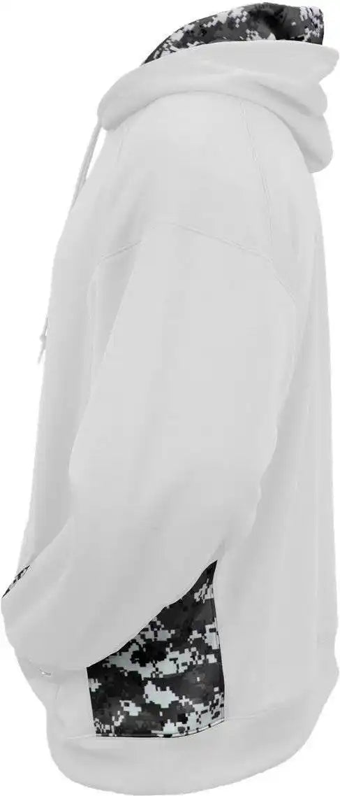 Badger Sport 1464 Adult Digital Hoodie - White Black