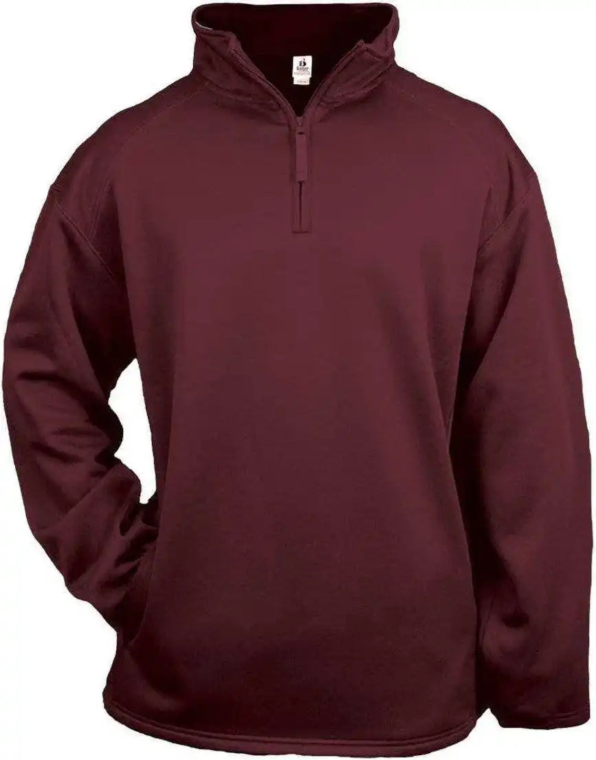 Badger Sport 1480 1/4 Zip Poly Fleece Pullover - Maroon