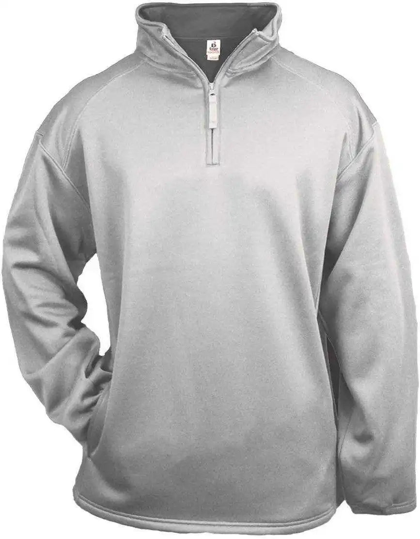 Badger Sport 1480 1/4 Zip Poly Fleece Pullover - Silver