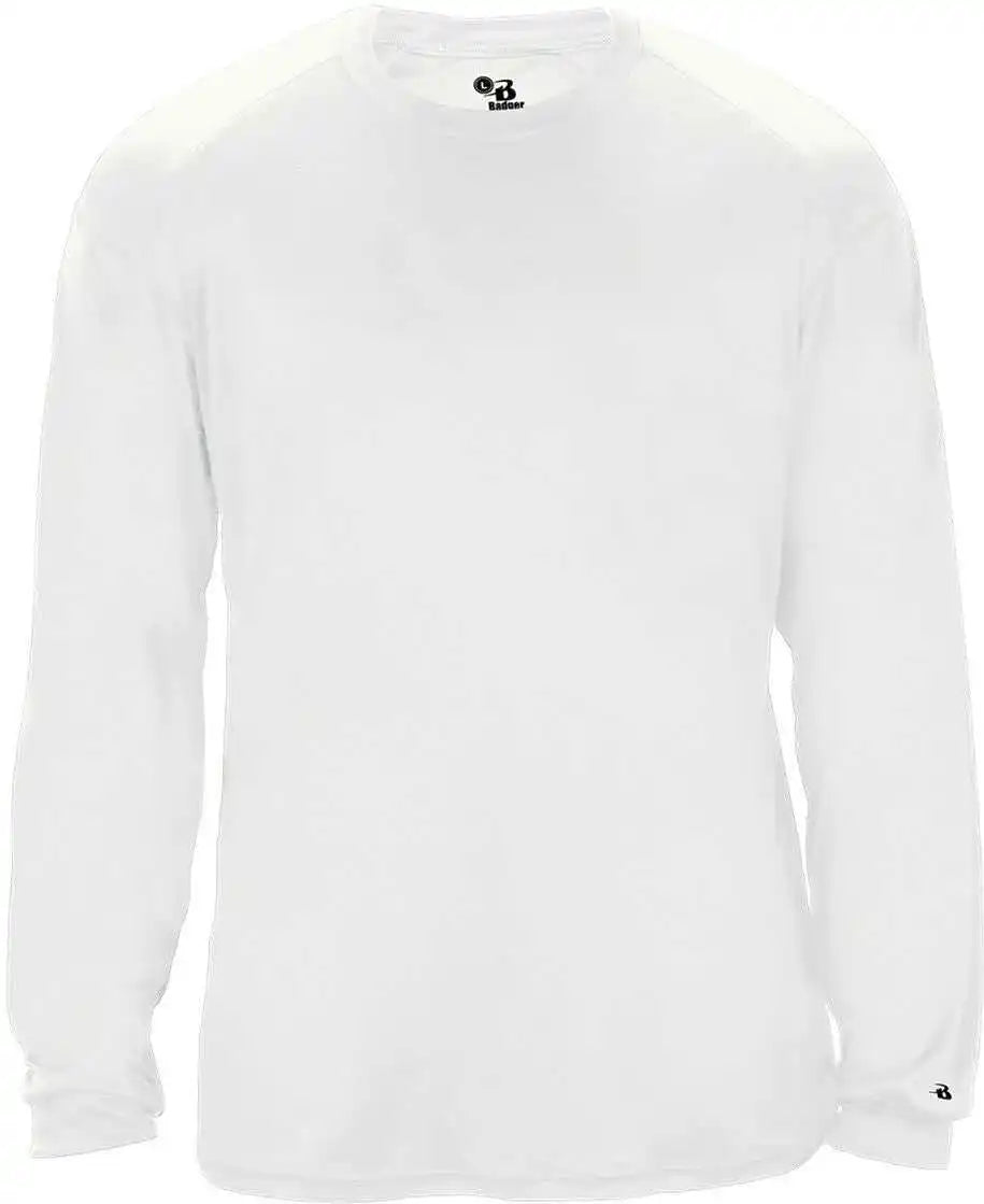 Badger Sport 2004 Ultimate Softlock Youth Long Sleeve Tee - White