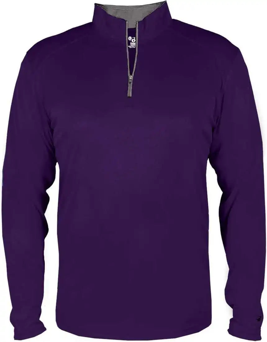 Badger Sport 2102 B-core Youth 1/4 Zip - Purple Graphite