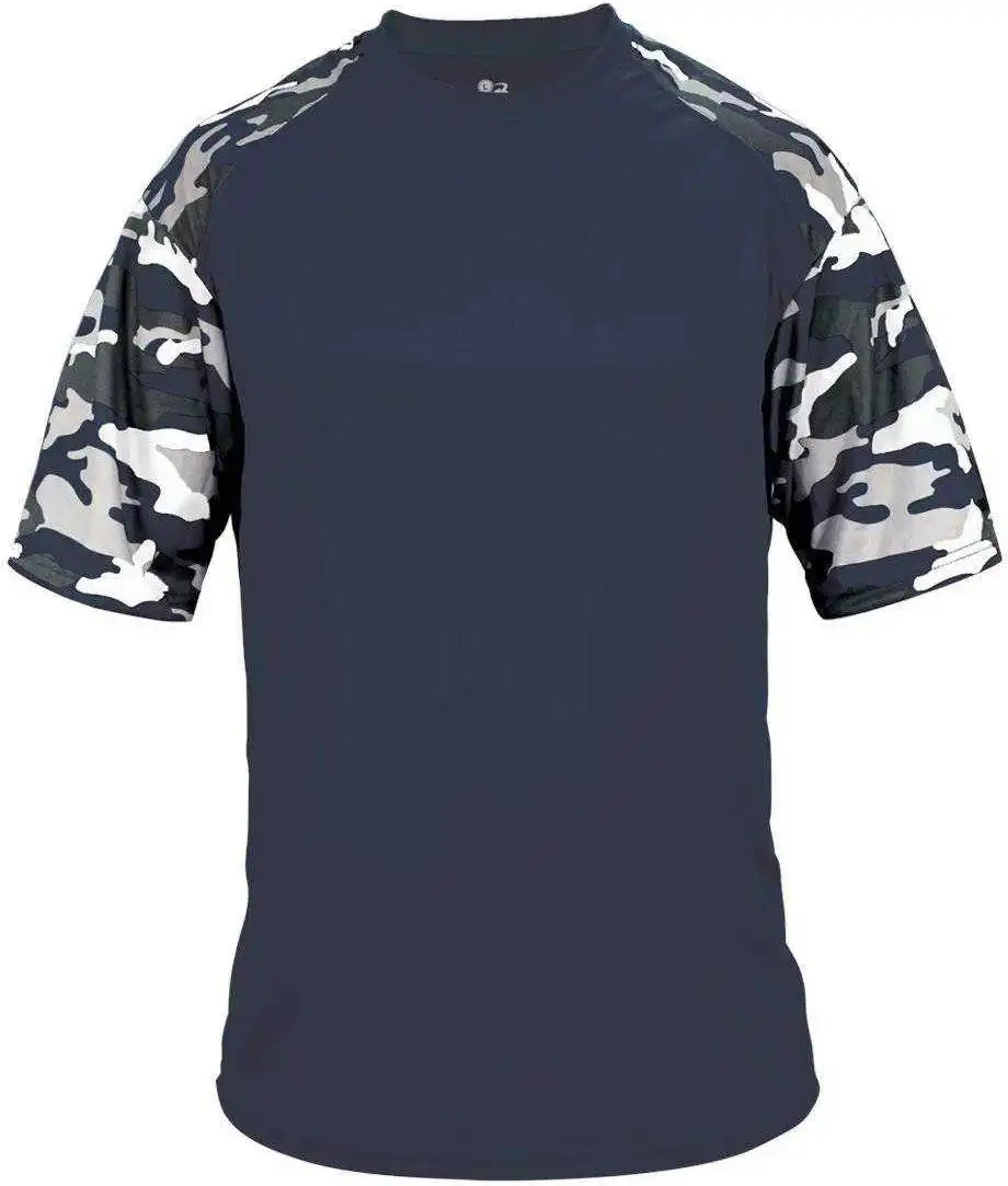 Badger Sport 2141 Camo Youth Tee - Navy Digita