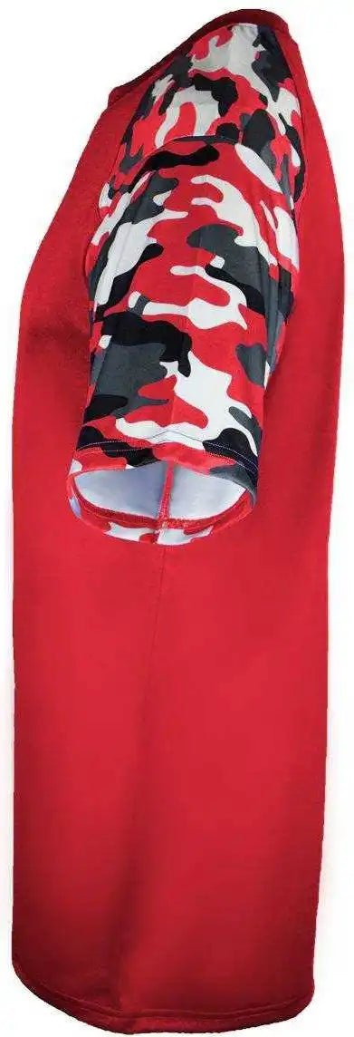 Badger Sport 2141 Camo Youth Tee - Red