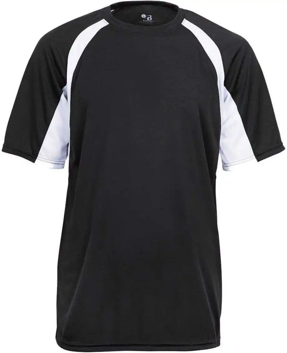 Badger Sport 2144 Youth Hook Tee - Black White