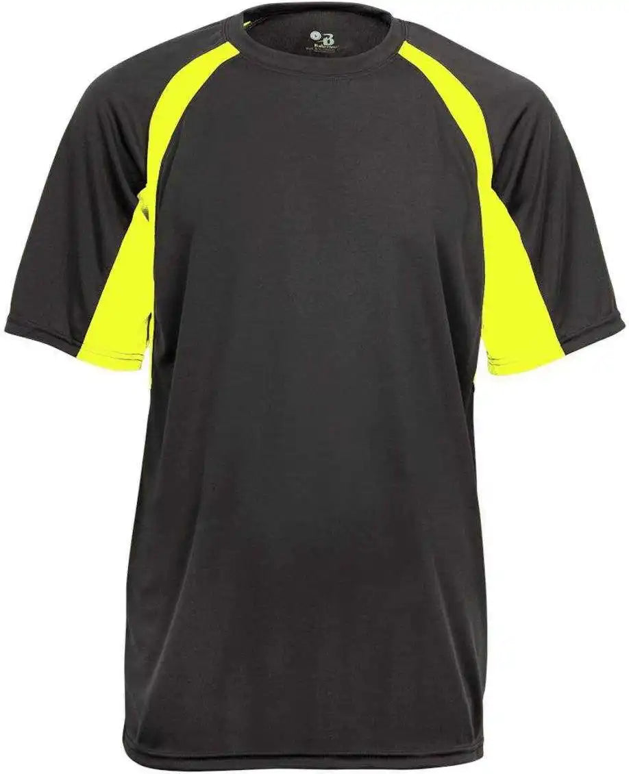 Badger Sport 2144 Youth Hook Tee - Graphite Safety Yellow