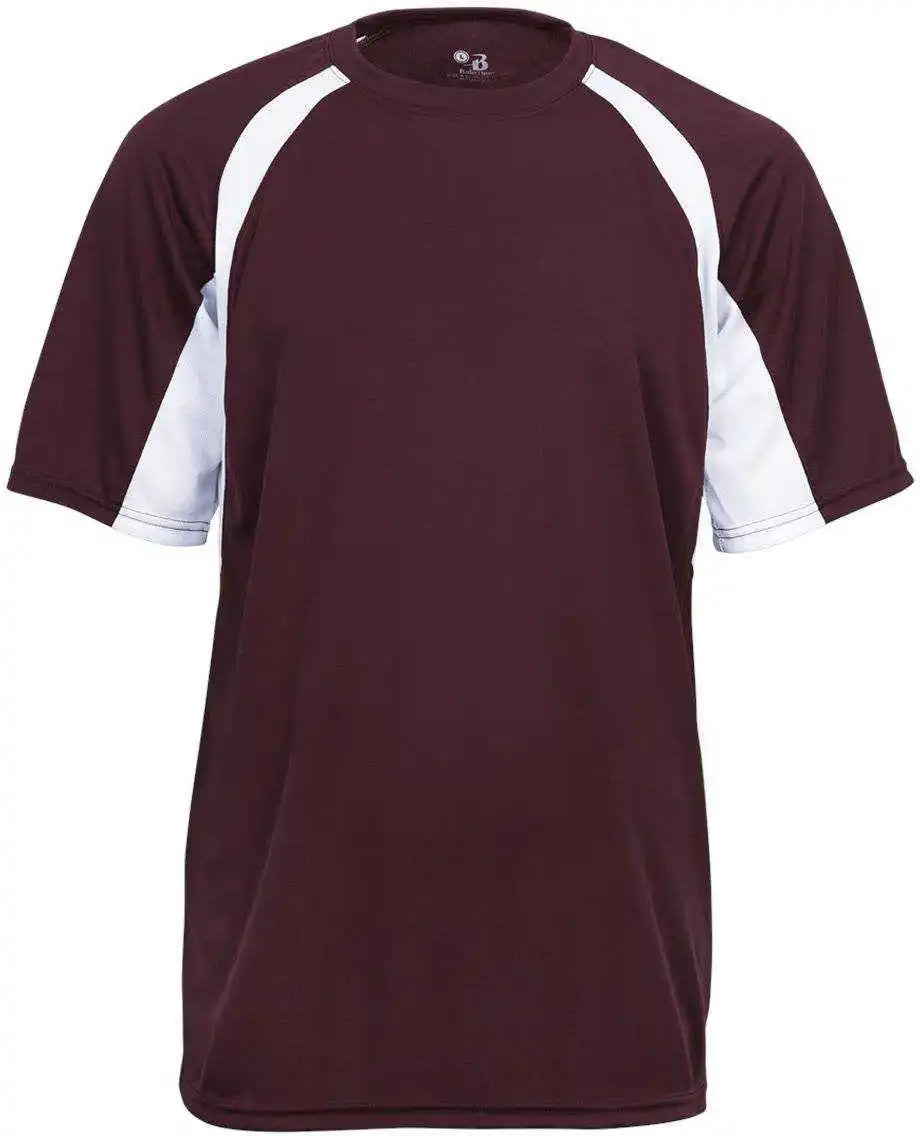 Badger Sport 2144 Youth Hook Tee - Maroon White