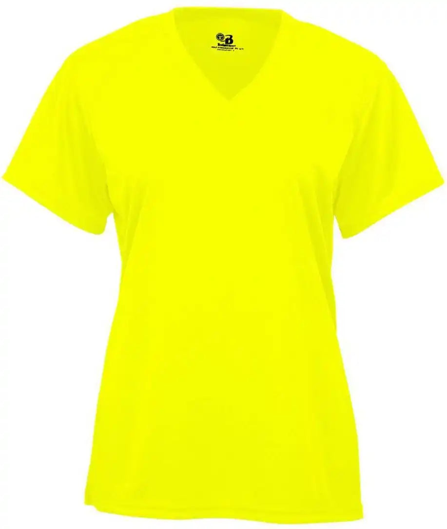 Badger Sport 2162 B-core Youth V-neck Tee - Safety Yellow Green