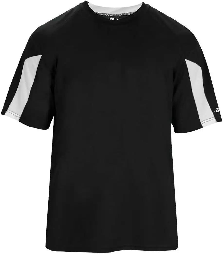 Badger Sport 2176 Striker Youth Tee - Black White