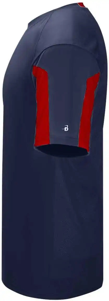 Badger Sport 2176 Striker Youth Tee - Navy Red