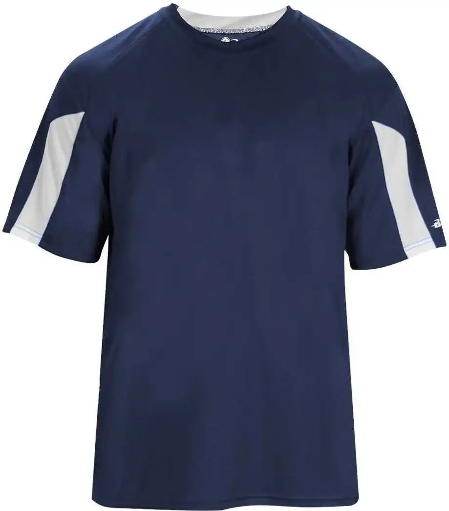 Badger Sport 2176 Striker Youth Tee - Navy White
