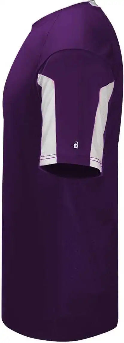 Badger Sport 2176 Striker Youth Tee - Purple White