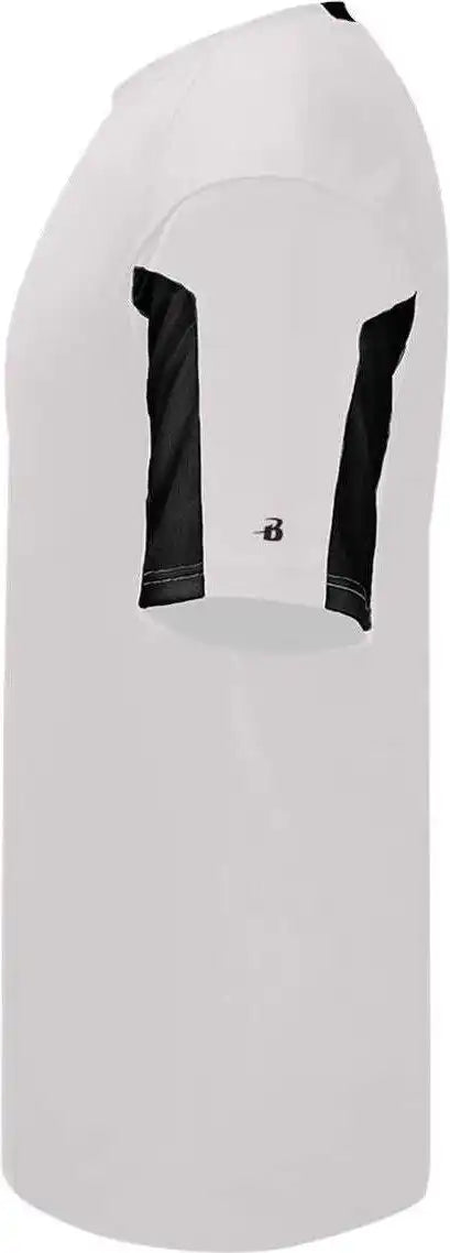 Badger Sport 2176 Striker Youth Tee - White Black