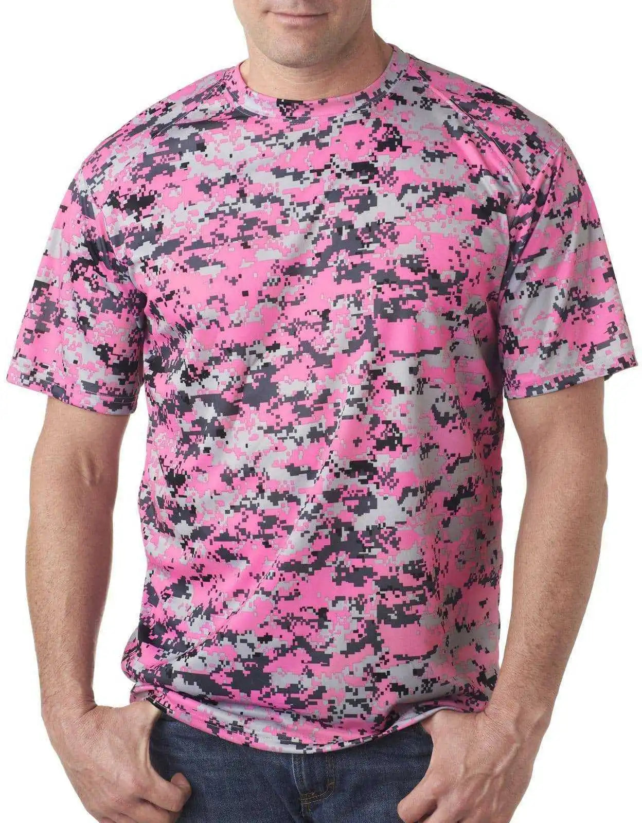 Badger Sport 2180 B-core Youth Digital Tee - Pink