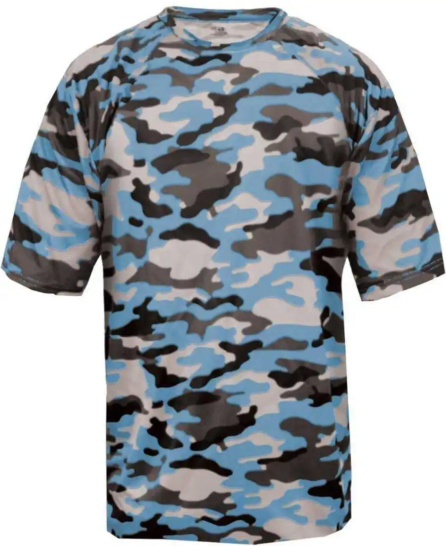 Badger Sport 2181 Camo Youth Tee - Columbia Blue