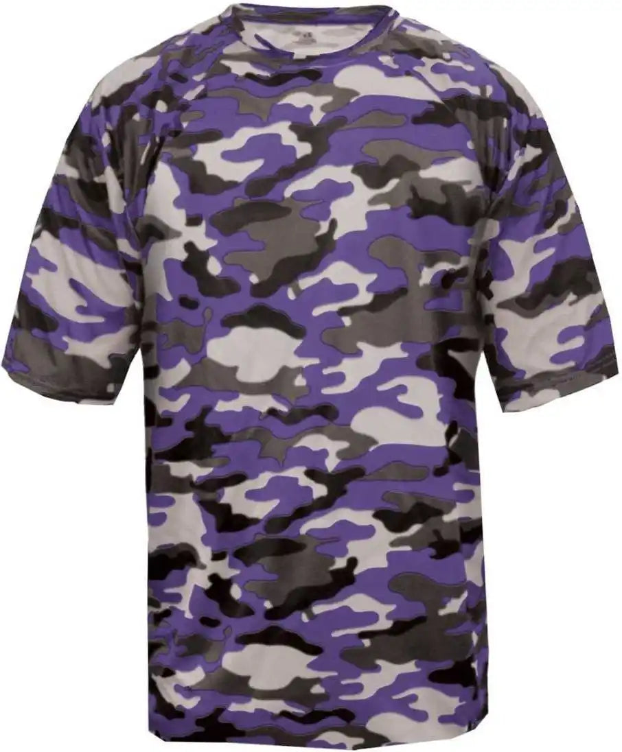 Badger Sport 2181 Camo Youth Tee - Purple