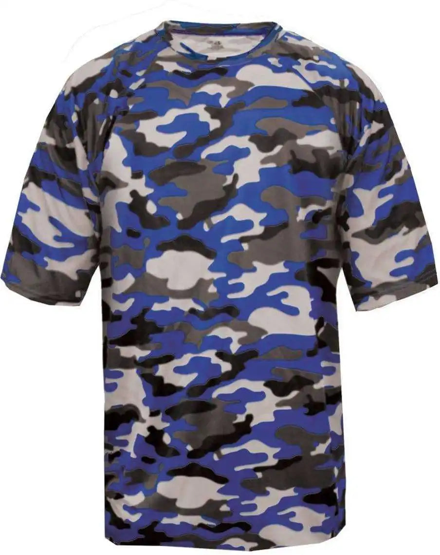 Badger Sport 2181 Camo Youth Tee - Royal