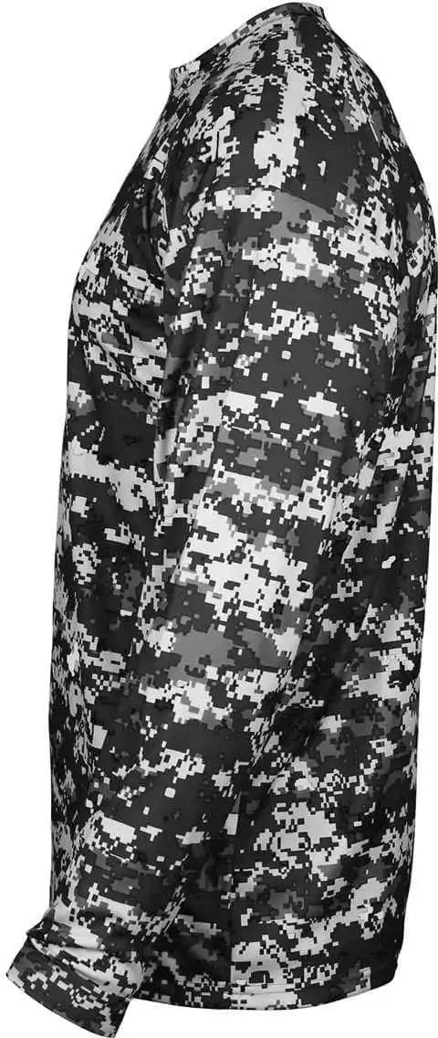 Badger Sport 2184 Digital Youth Long Sleeve Tee - Black Camo